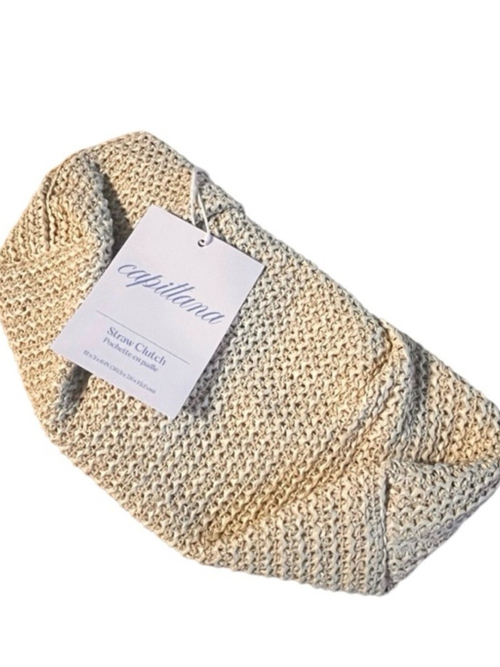 Capittana Raffia Clutch in Natural NWT